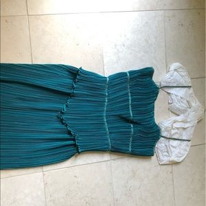 Green spaghetti strap dress